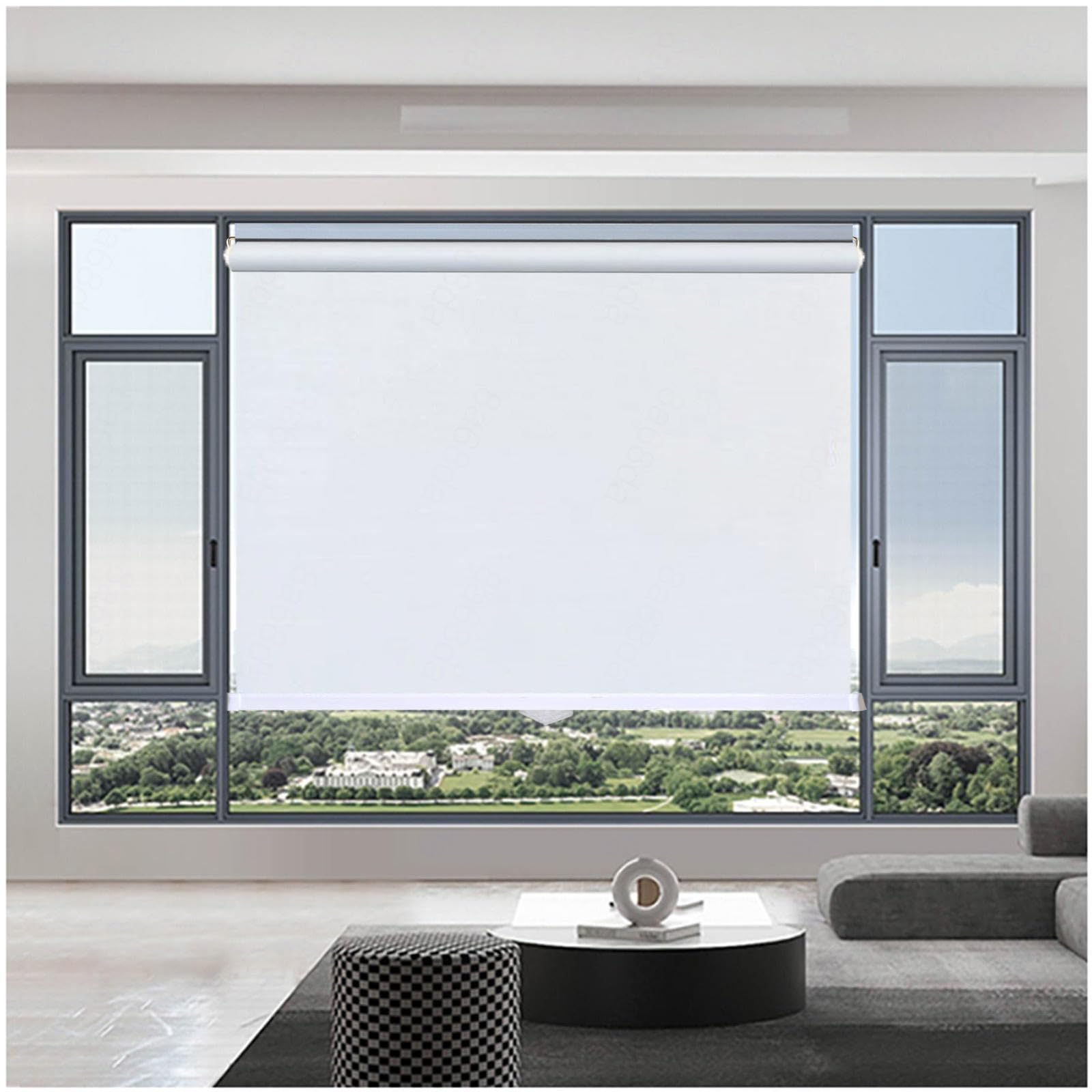 99% Blackout Roller Shades, Sunshade Roller Blinds No Drilling, Window Roller Shades, Sunscreen Privacy Blinds, Blackout Curtains 32–150cm Width,white-130x150cm/51 * 59in