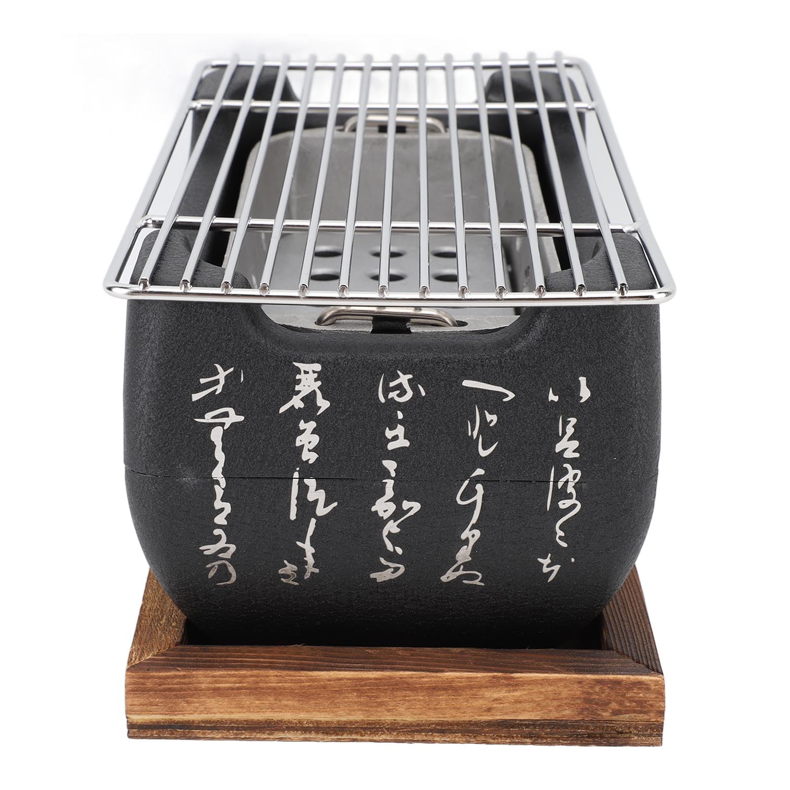 Horno de barbacoa portátil de estilo japonés, horno de carbón de aleación de aluminio con parrilla de malla de alambre y base, electrodomésticos japoneses de mesa (M)