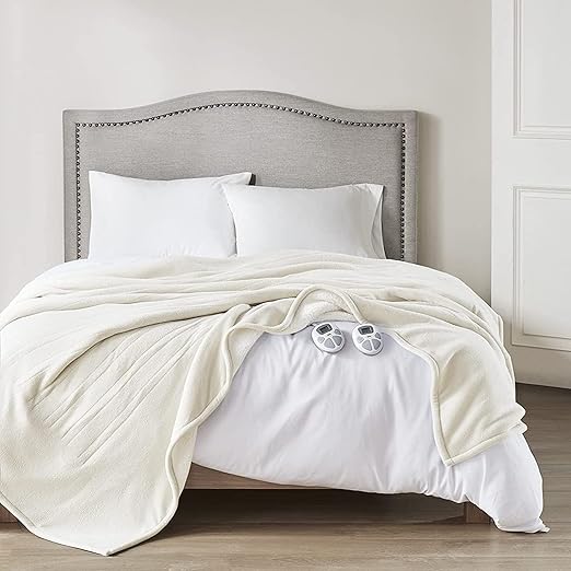 Serta Heated Blanket Reversible Fleece to Sherpa Electric