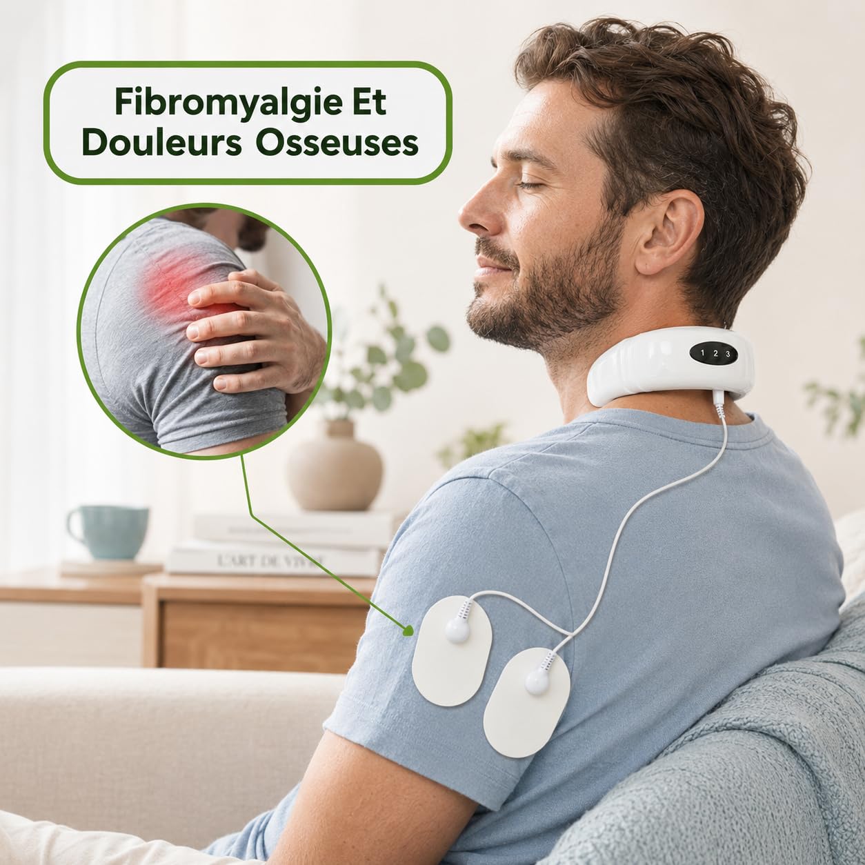 MASSEUR Masseur Cervical Électrique Chauffant, Appareil de Massage Cervical Rechargeable USB, 6 Modes et Intensité Réglable, pour Cou et Épaules, Maison Bureau Voyage