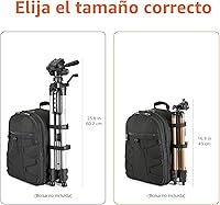 Vista 6 de Yaxa Basics Soporte de trípode portátil ligero de 50 pulgadas con placa de liberación rápida, altura ajustable, aluminio, para fotografía