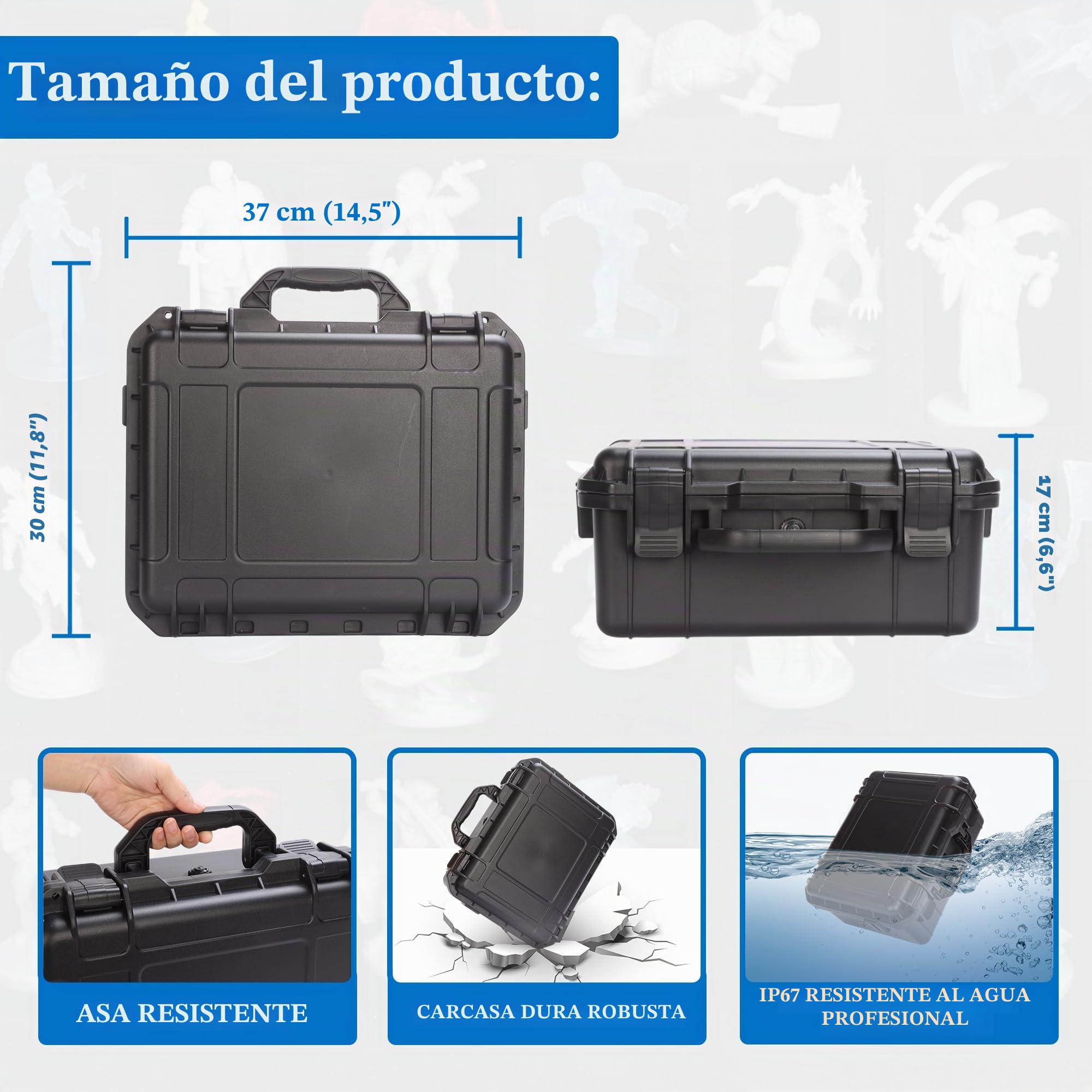 Estuche Resistente para Almacenar Miniaturas, Maletín de Transporte para 116 Miniaturas Incluye 4 Inserciones de Espuma, Estuche de Almacenamiento de Miniaturas Compatible con Warhammer 40k