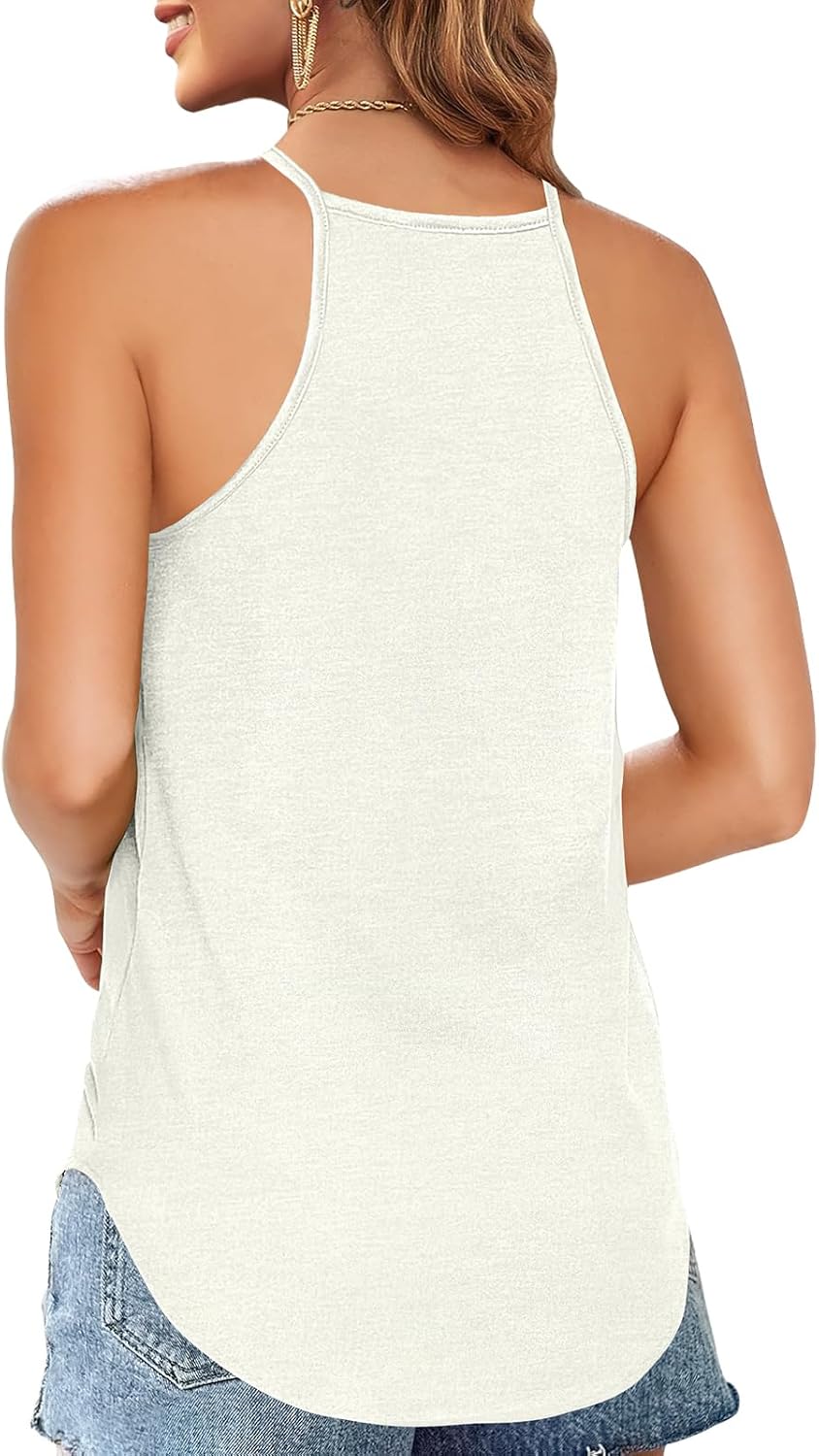 Women Tops 2 Pack Summer Sleeveless Halter Tops for Women Trendy Sexy Women Tank Tops Casual Basic Racerback Top Shirt - Image 6