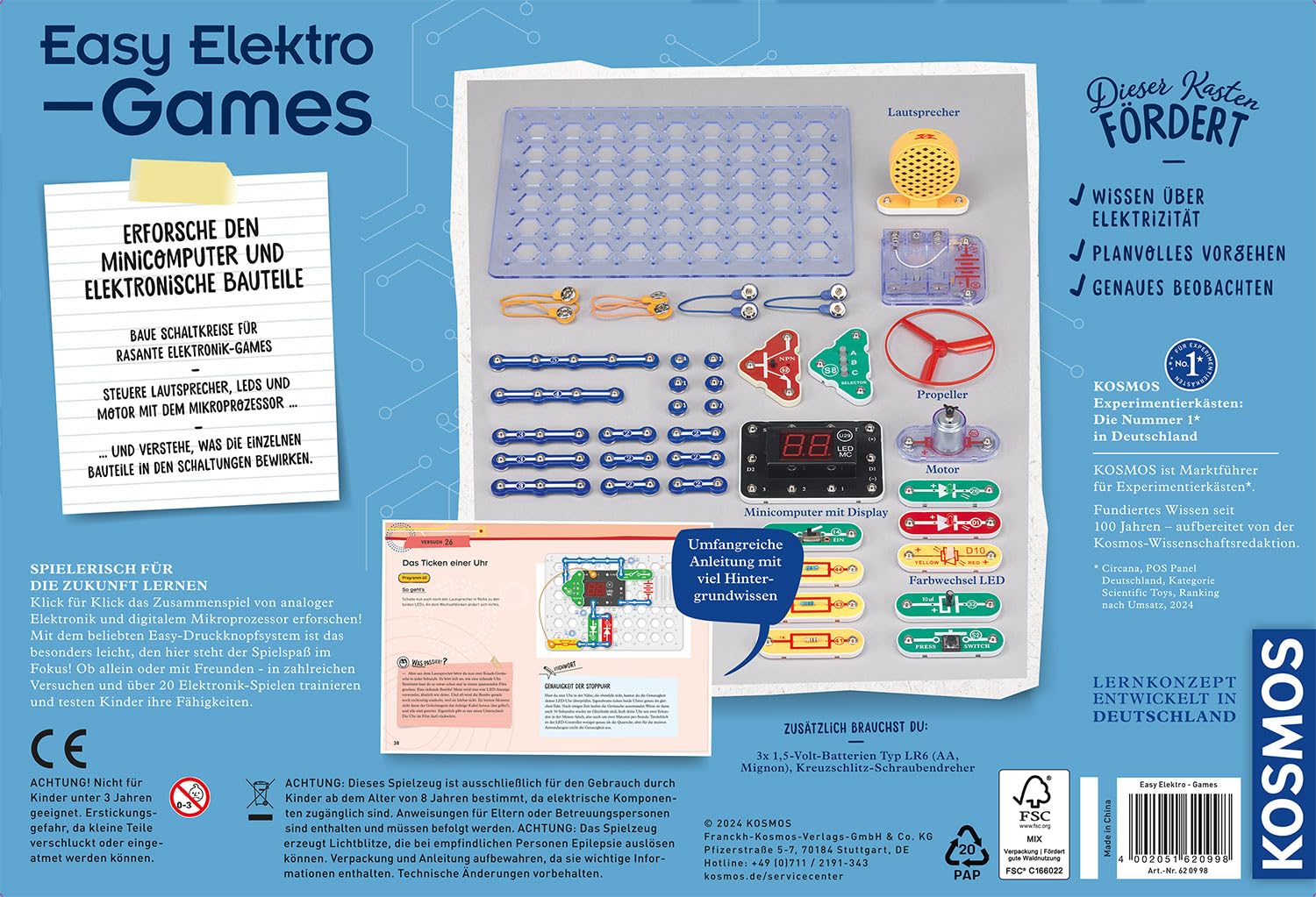 KOSMOS Easy Elektro - Games, Experimentierkasten zu Elektrotechnik | Spielerisches Lernen über Stromkreise beim Programmieren von Mini-Games, für Kinder von 8 bis 12 Jahren