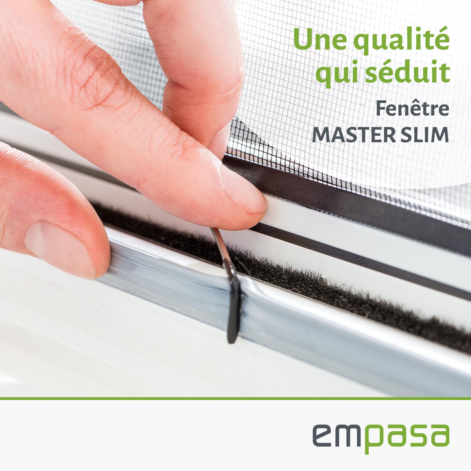 empasa Moustiquaire fenêtre, cadre en aluminium à découper sur mesure Master Slim blanc, brun ou anthracite, différentes tailles disponibles, Couleur:blanc, Taille:130 x 150