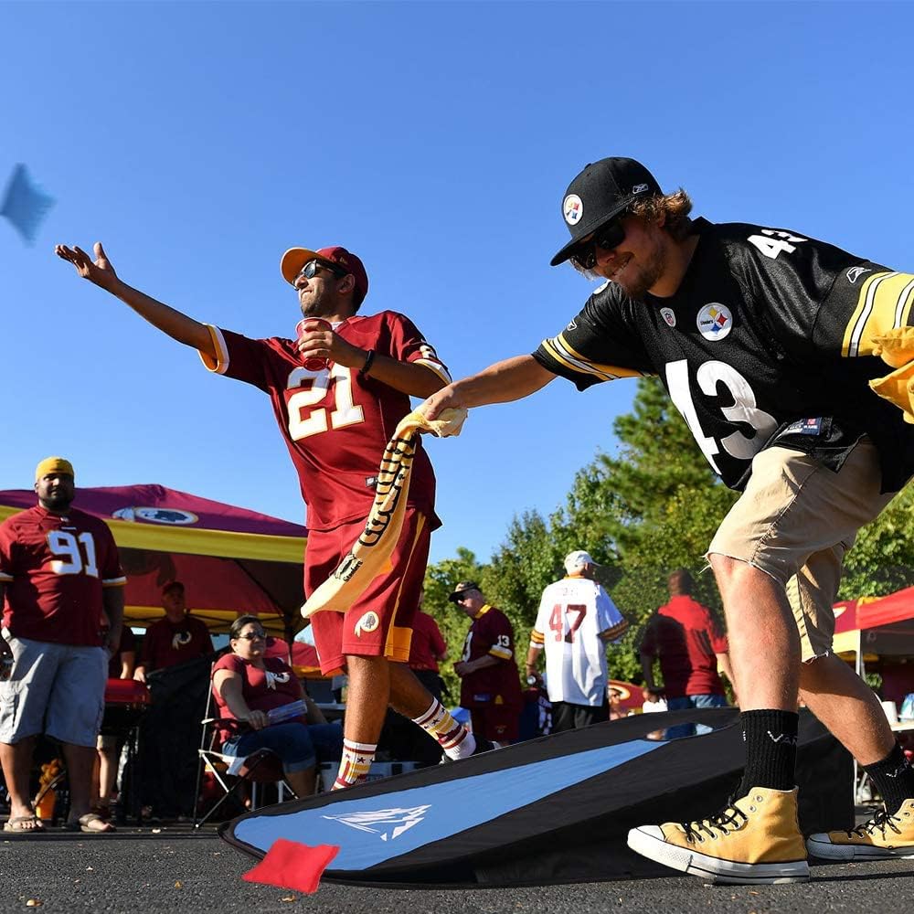 Juego de Cornhole plegable 2 en 1, juego de Cornhole portátil al aire libre con marco de PVC, 10 bolsas de frijoles y bolsa de transporte para niños, patio, césped, playa y camping