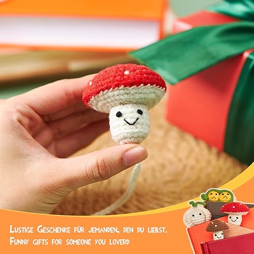 Miniatura 3 de Marcapáginas de ganchillo 3D vegetales, divertidos y bonitos marcadores para niños y adultos, regalos personalizados para lectores y amantes de los