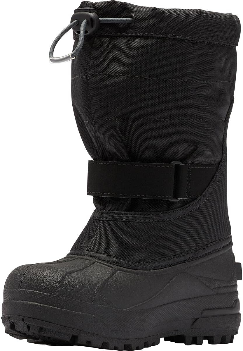 Columbia unisex child Powderbug Plus Ii Snow Boot, Black/Graphite, 6 Big Kid US