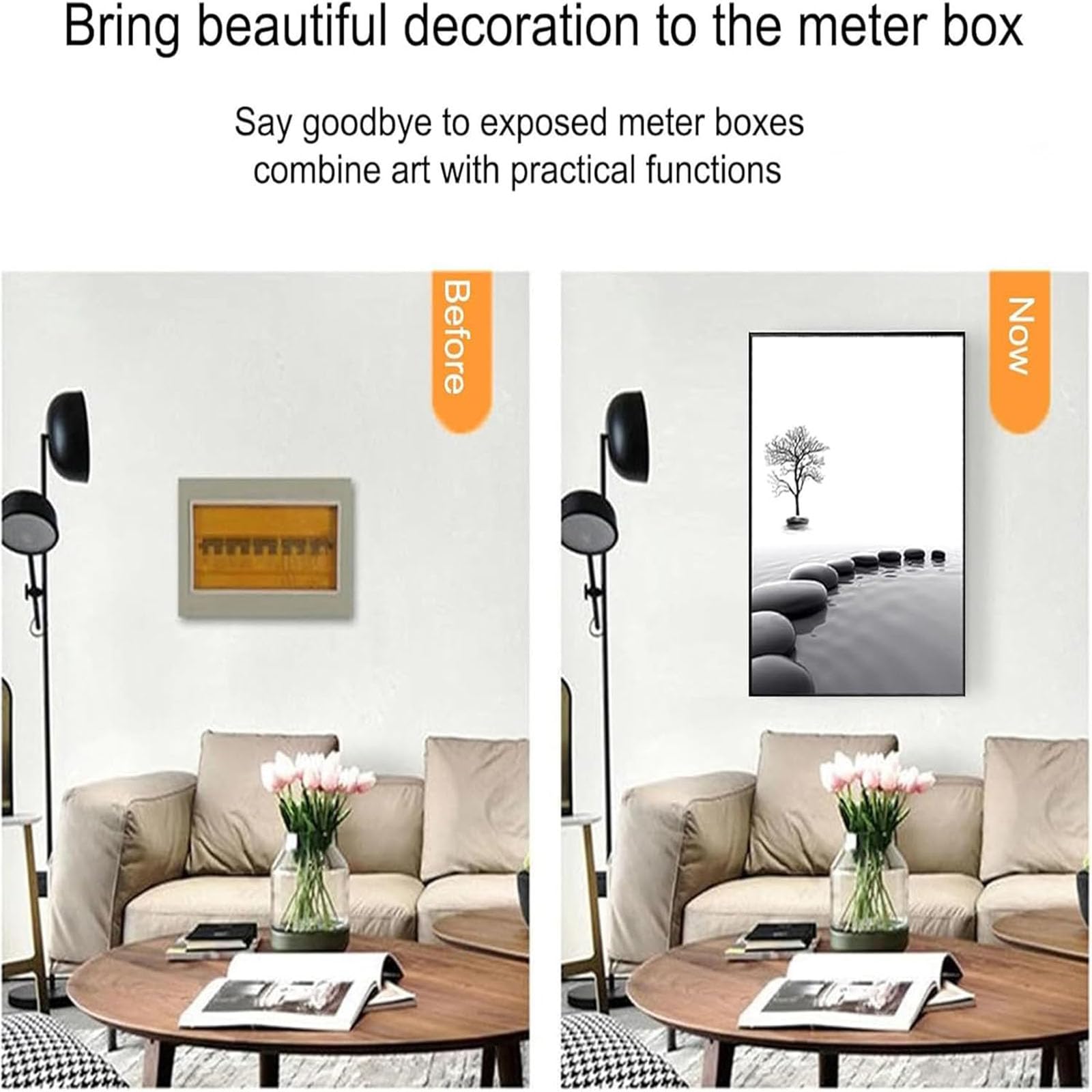 Cuadro Eléctrico Decorativo Moderno - Tapa del Medidor Interior de Caja De Distribucion, 40 * 50cm, 04