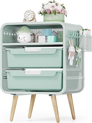 SYKIARIOL - Mesita de noche para niños, linda mesa auxiliar con cajón de almacenamiento, mueble de dormitorio para niñas