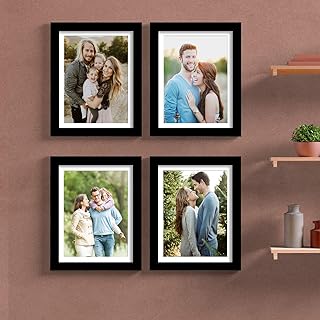 Art Street Set of 4 Individual Couple Photo Frame/Wall Hanging for Home Décor - Black - Size (8X10)-picture-54