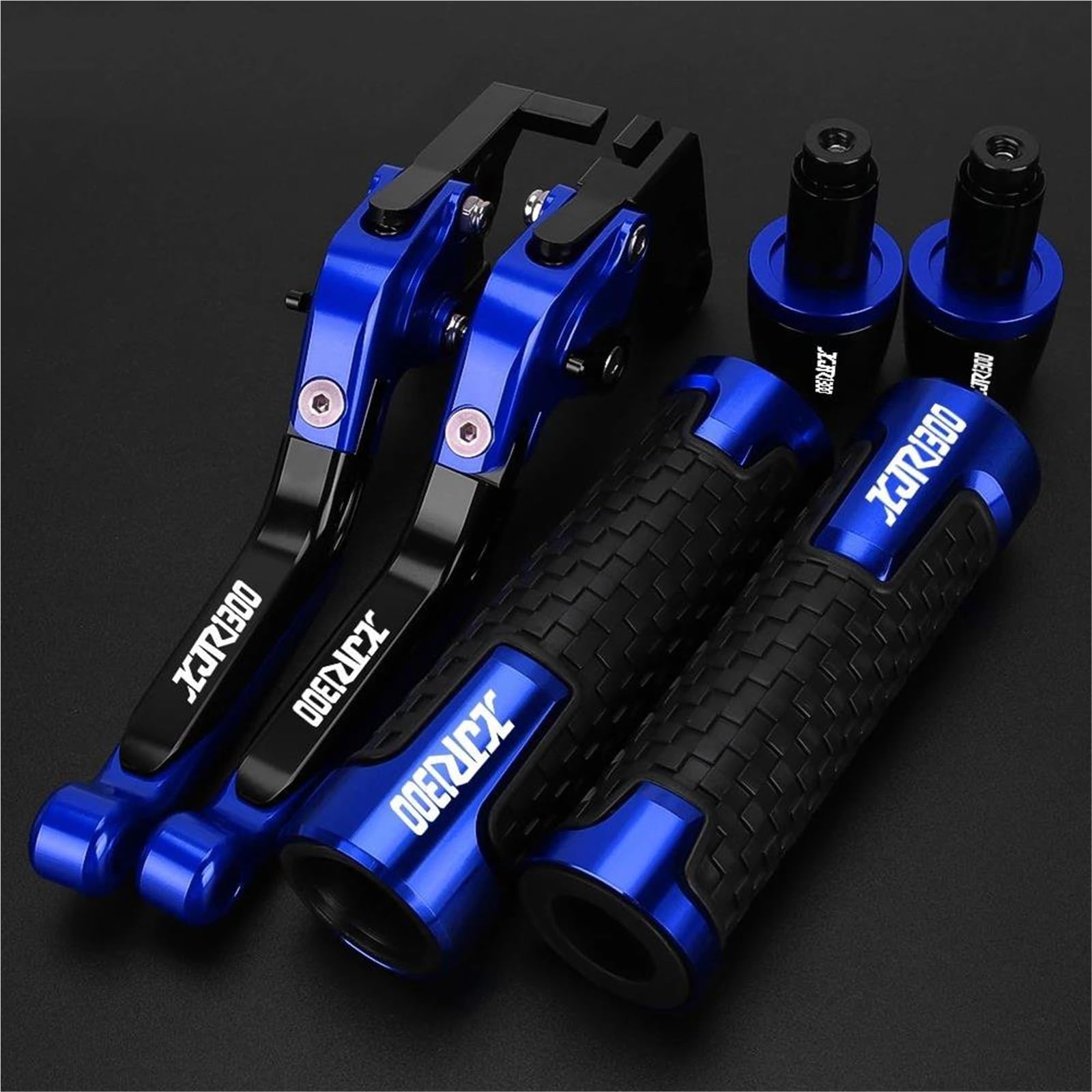 TGVSELPJ Motorcycle Part Folding Extendable Moto Adjustable Clutch Brake Levers Handbar Grips Ends for Y-AMAHA XJR1300 XJR 1300 1995-2003(Blue 1)