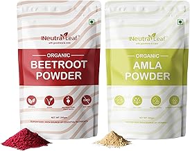 Neutraleaf Glow Bundle, Amla Powder 200g And Beetroot Powder 200g | Hair Grow & Skin Glow | Organic | Apply, Eat, Drink