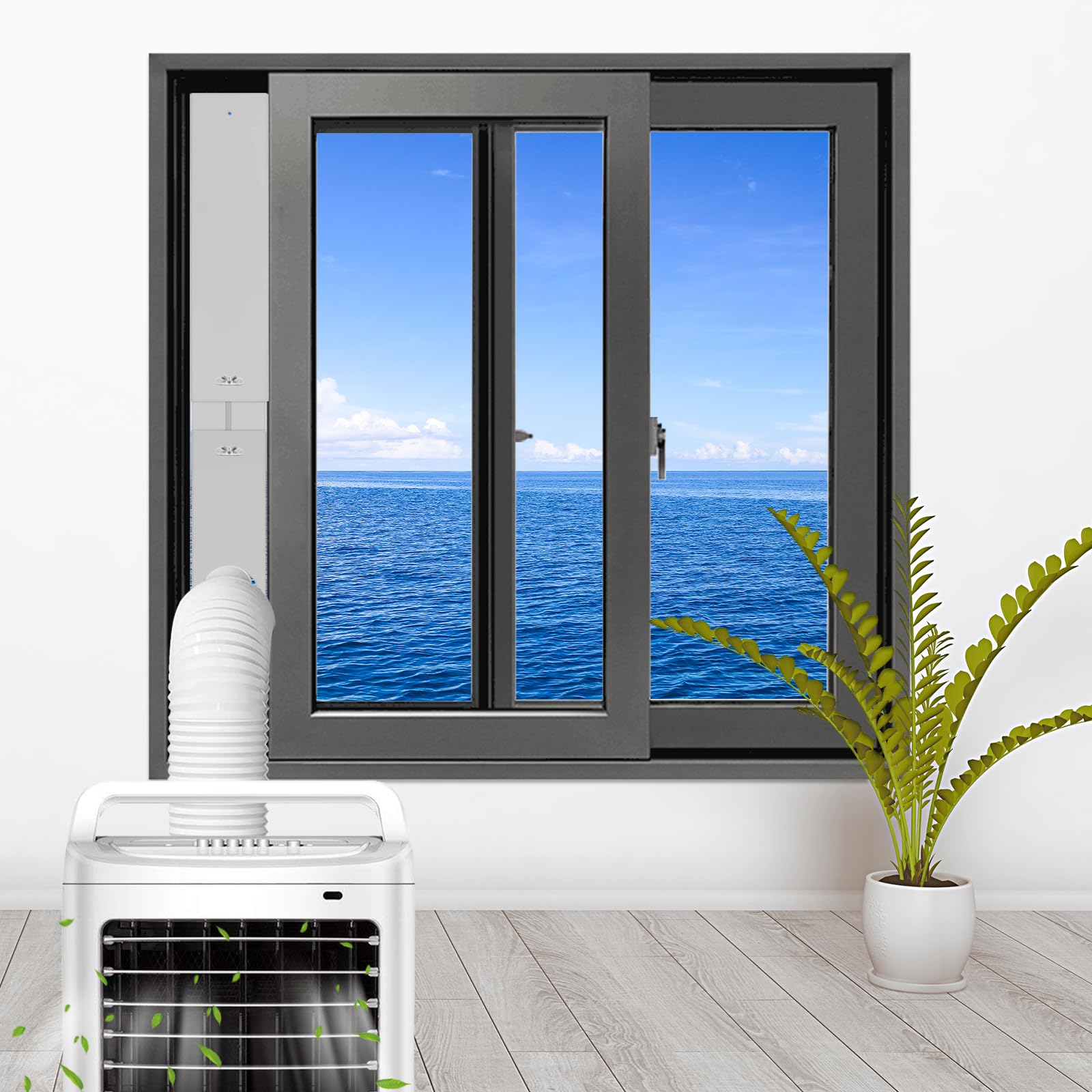Kit de ventilación de ventana de aire acondicionado portátil con manguera de escape de 5.9 pulgadas, manguera universal de CA en sentido contrario a las agujas del reloj para unidad de CA