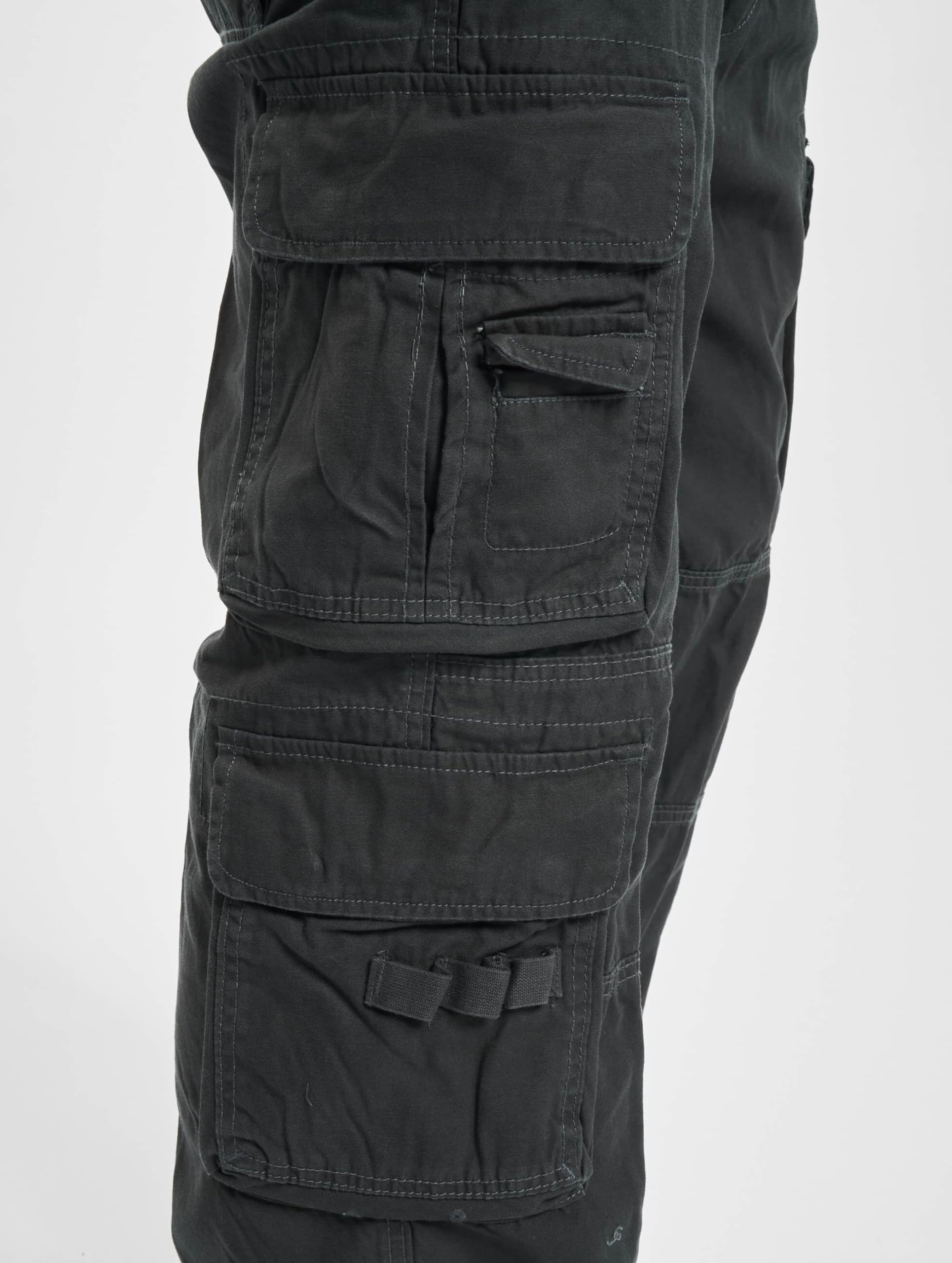 Brandit Pantalones Pure Vintage Hombre Pantalones Cargo Antracita 100% algodón Ancho
