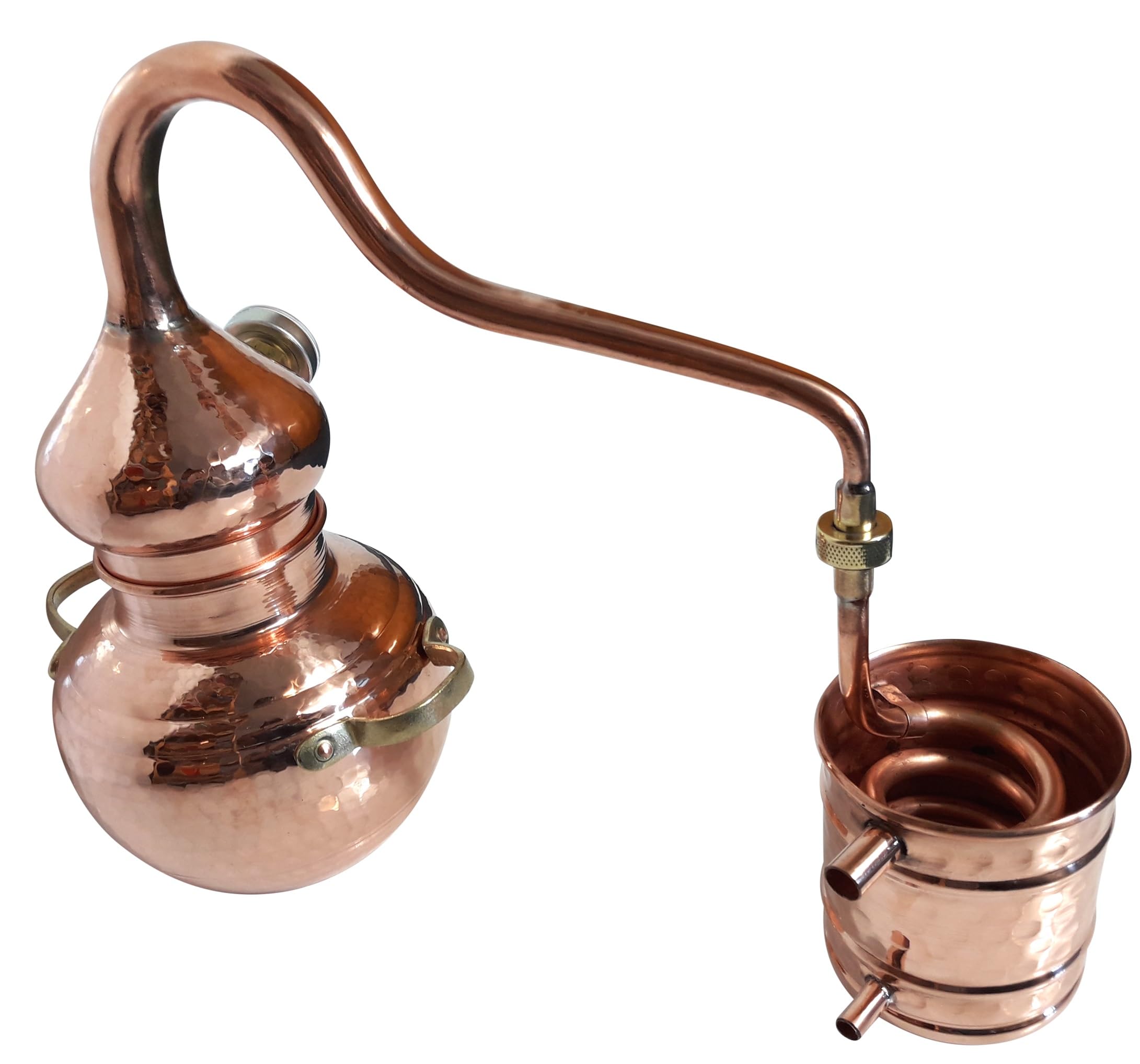 Destille Alambic Classico aus Kupfer 2L mit Thermometer und inkl. Anbrennschutz | Destillieranlage für Hydrolate, Pflanzenwasser, destilliertes Wasser
