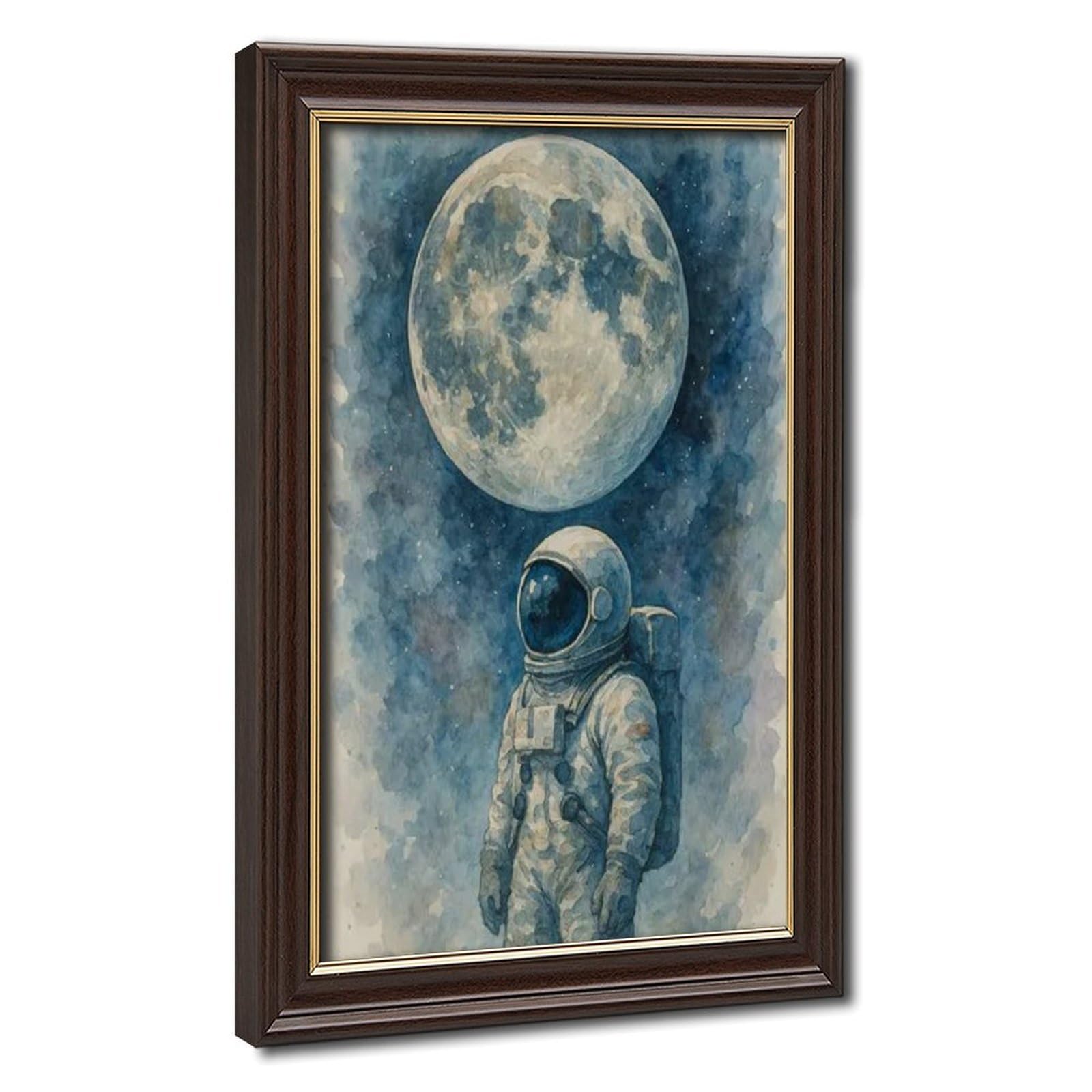 Bareronor Astronaut Watercolor Canvas Poster Bedroom Decor Landscape Office Room Decor Gift 12" L X 18" W