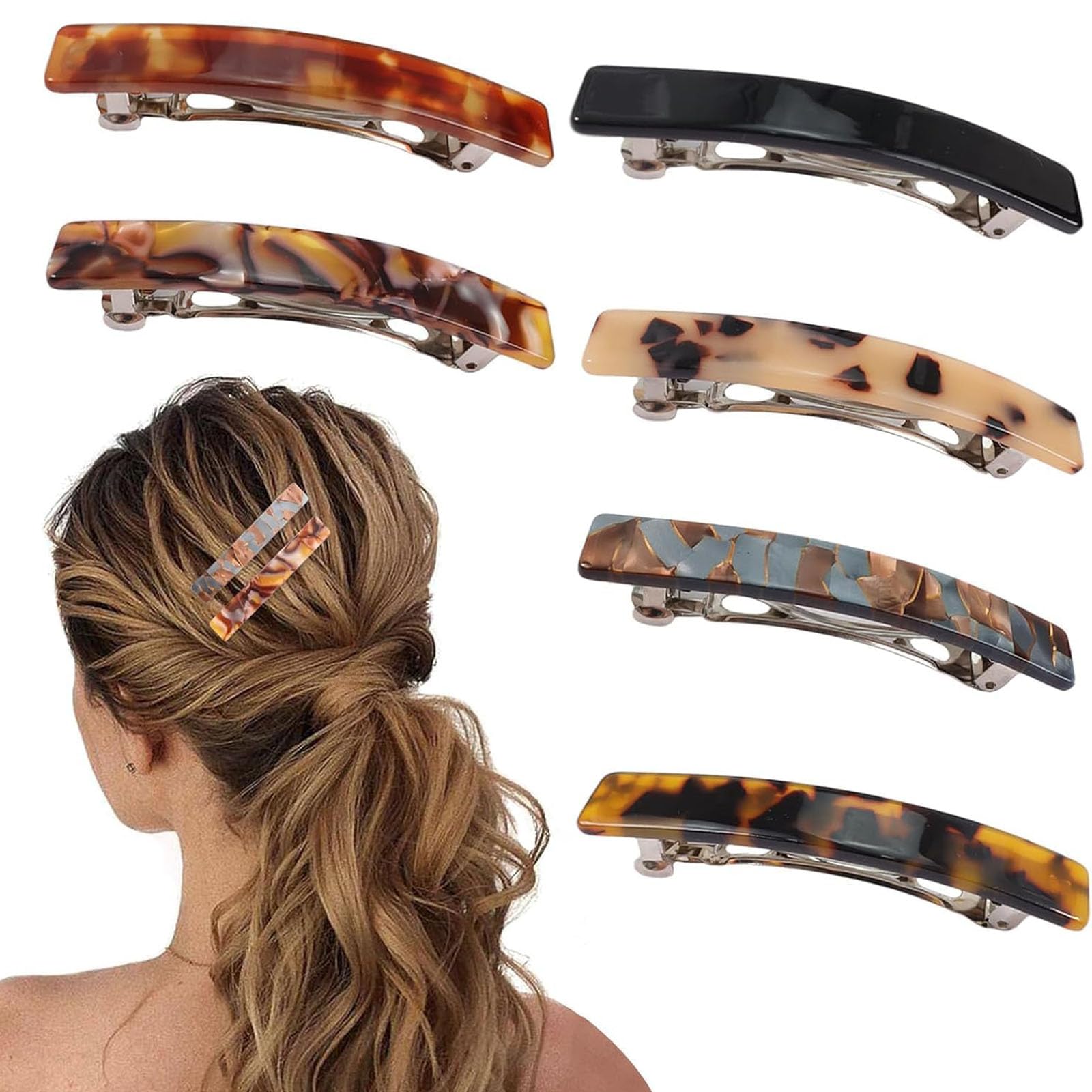 6Pcs Hair Clips for Women, Small Acetate French Hair Barrettes, Spring Clips for Fine to Medium Hair, Everyday and Special Occasion Hair Accessories-image-27