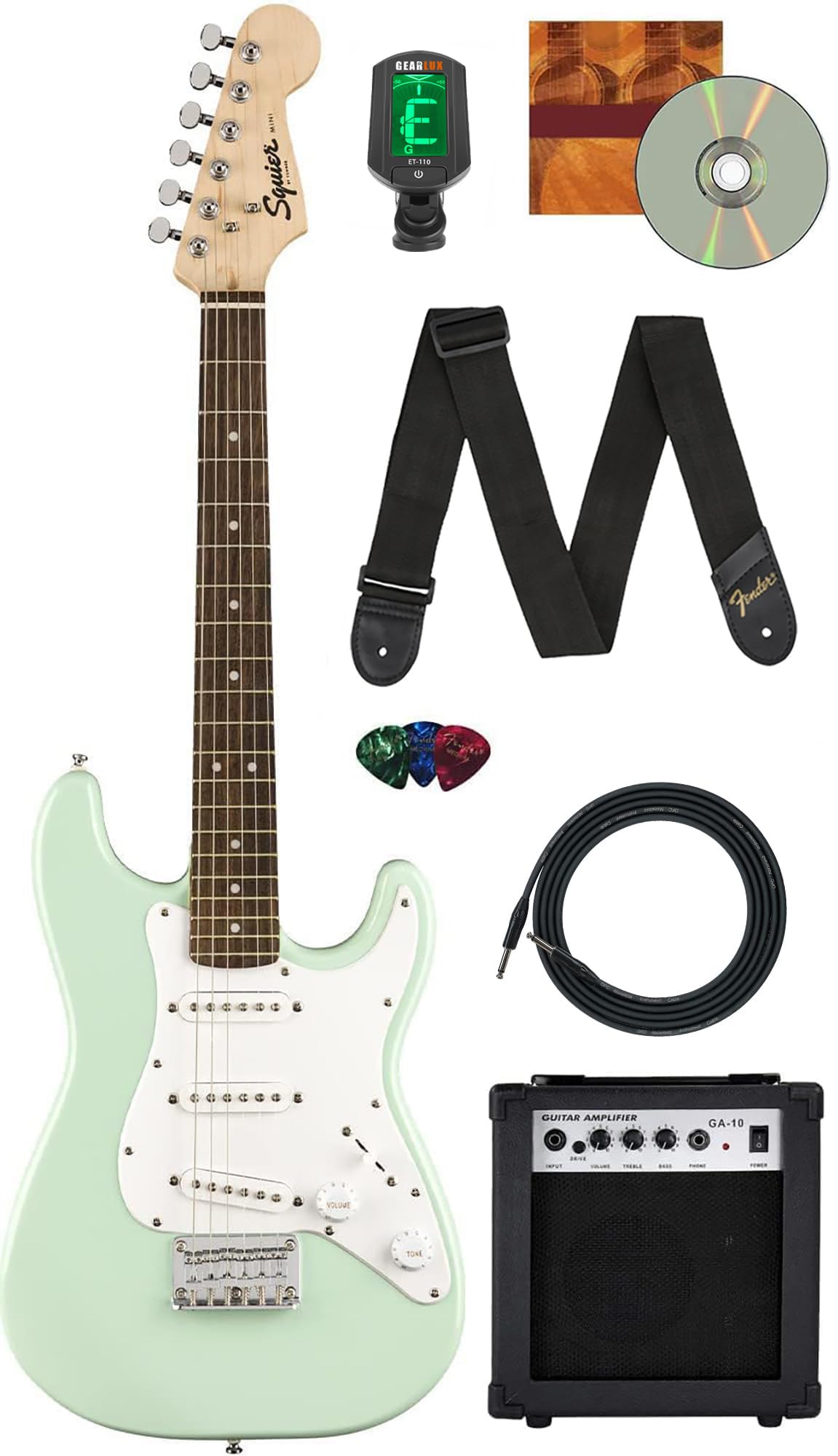 Amazon.com: Fender Squier 3/4-Size Kids Mini Strat Electric Guitar