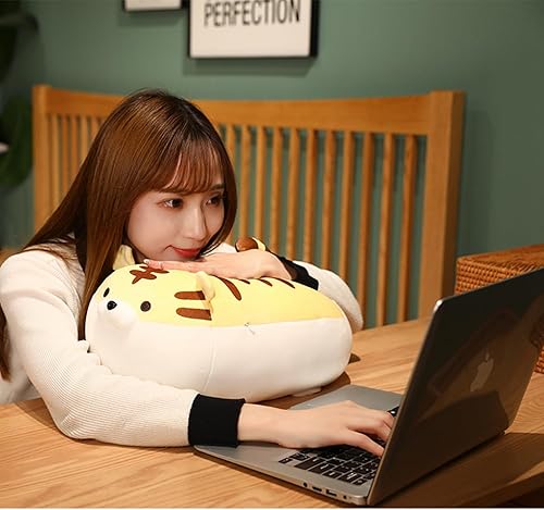 Miniatura 5 de Almohada suave de peluche de tigre amarillo de 16 pulgadas, bonita almohada de peluche de animal tigre, muñeca de tigre, juguete para niños,