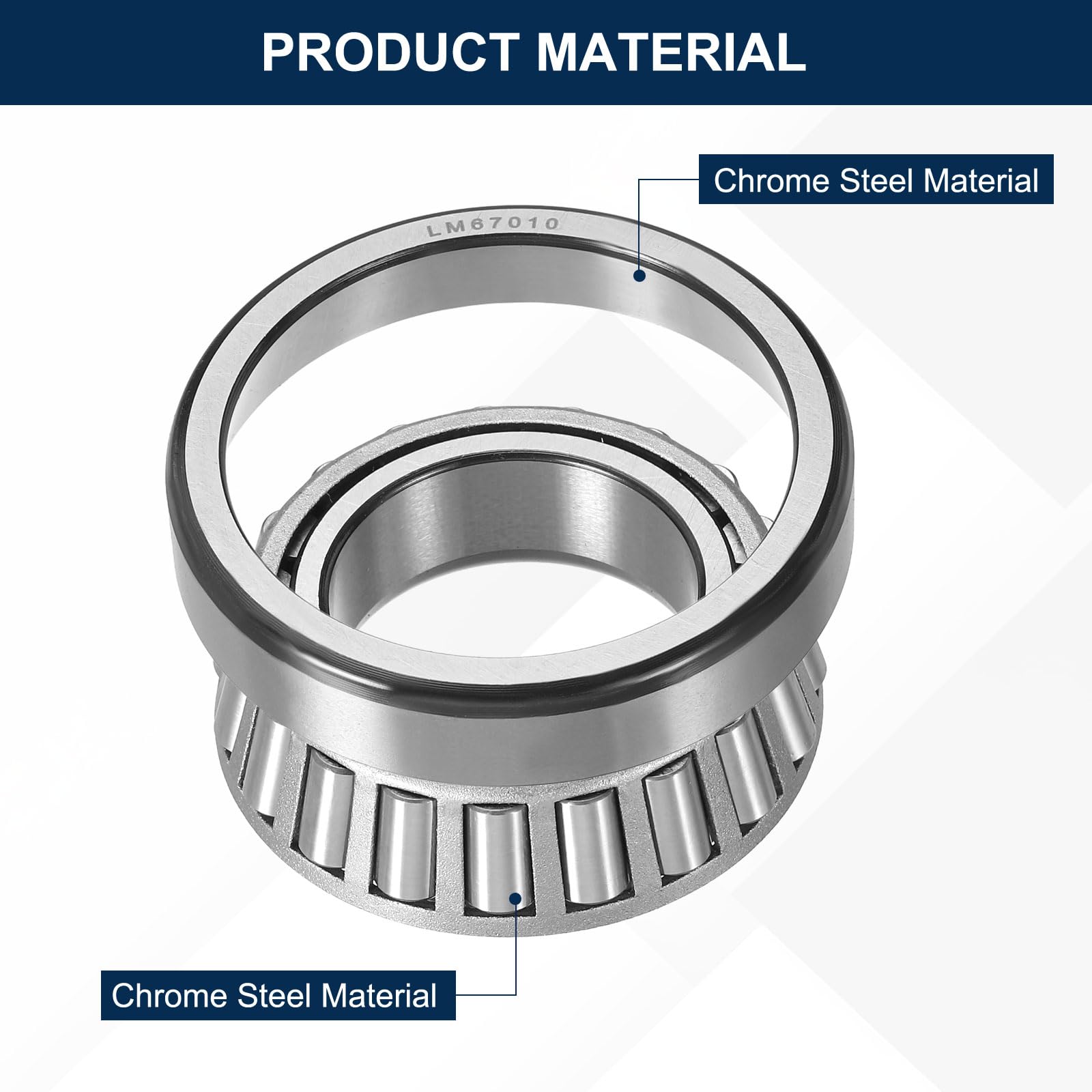 sourcing map LM67049A/LM67010 Ensemble de roulements à rouleaux coniques et coupelles, alésage de 3,2 cm x 5,9 cm de diamètre extérieur x 1,7 cm d'épaisseur, ensemble de roulements coniques en acier