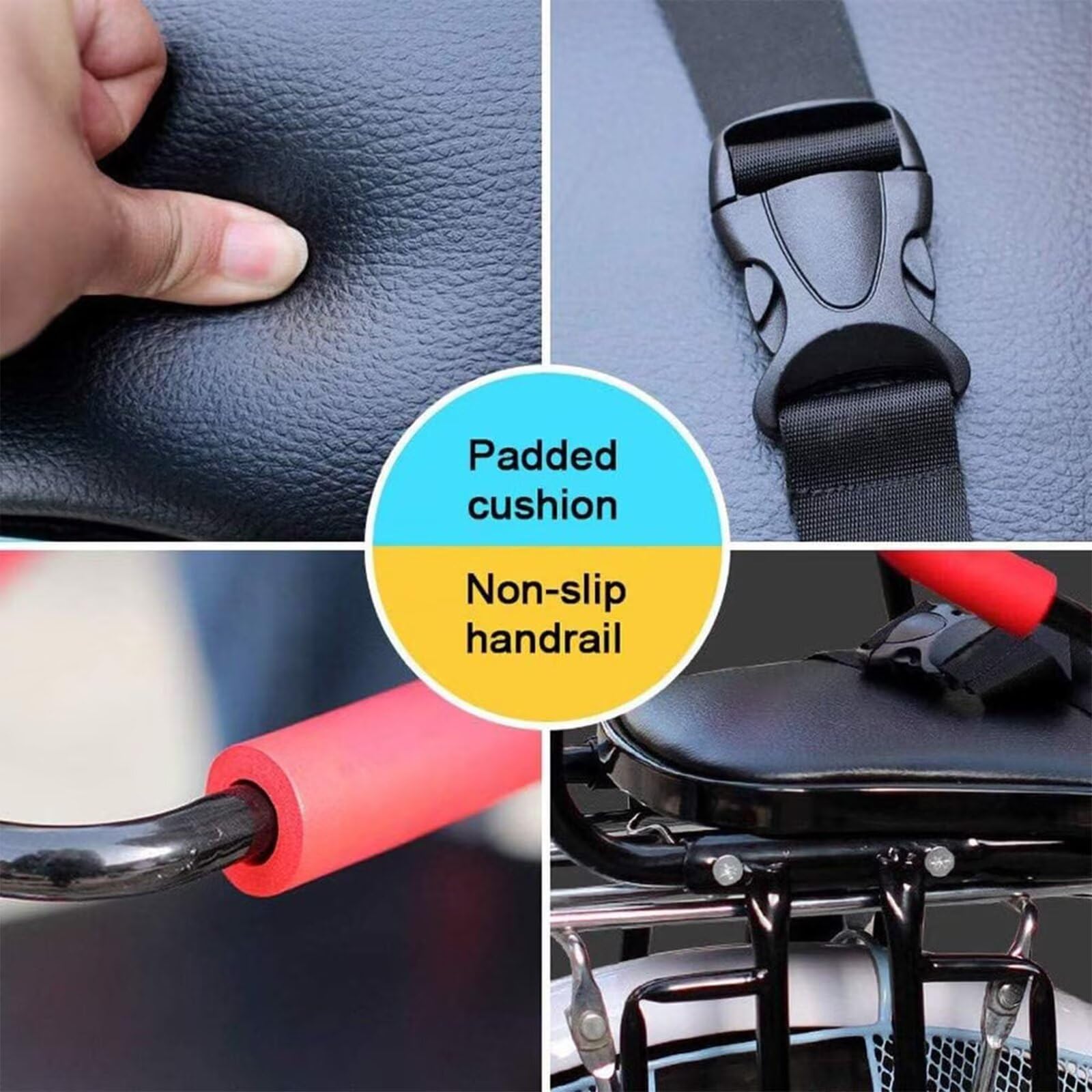 Asiento Infantil en el Asiento Trasero de la Bicicleta eléctrica, Asiento Infantil de la Bicicleta con barandilla Alta