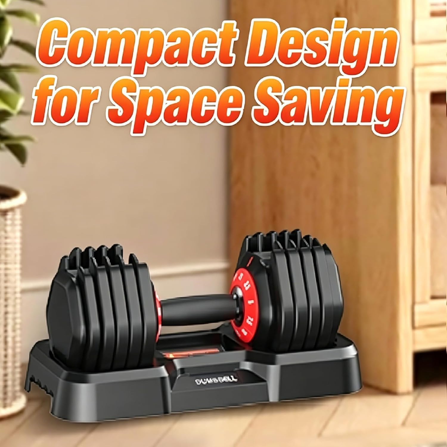 All in One Adjustable Dumbbell Set with Non-Slip Handle for Home Gym | 25/26.5/55/85lbs Free Weights Dumbbells Set, 1 Hand Quick Adjust Weights Set