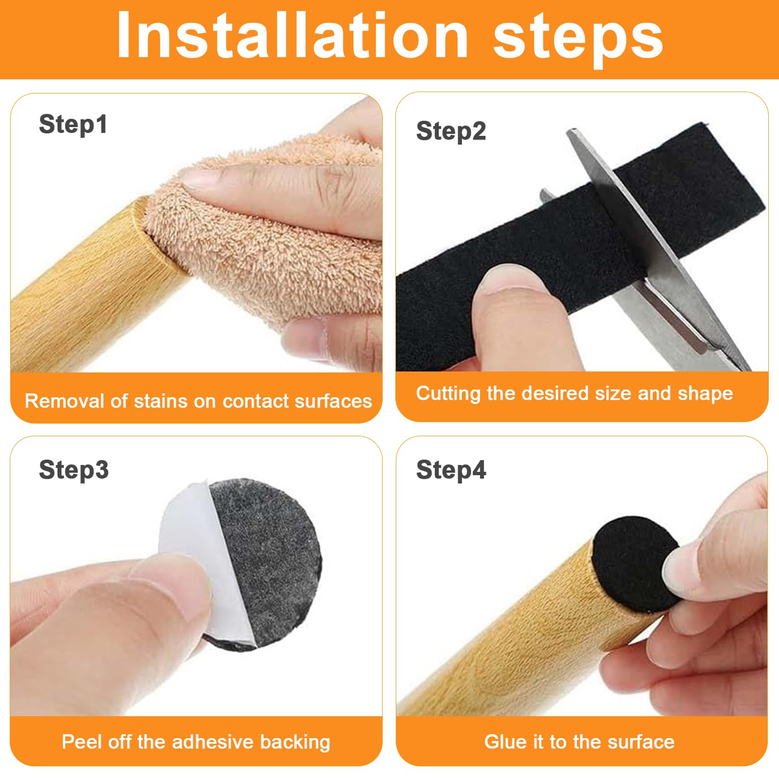 Rotolo Feltro Autoadesivo Nero 10m X 5cm - Per Mobili, Antiscivolo E Antirumore - Foto 4