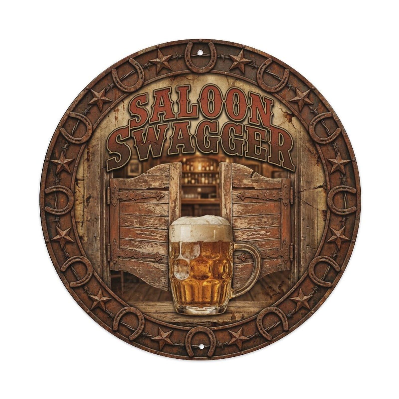 Vintage Beer Western Cowboy Saloon Swagger Retro Bar for Metal Tin Sign