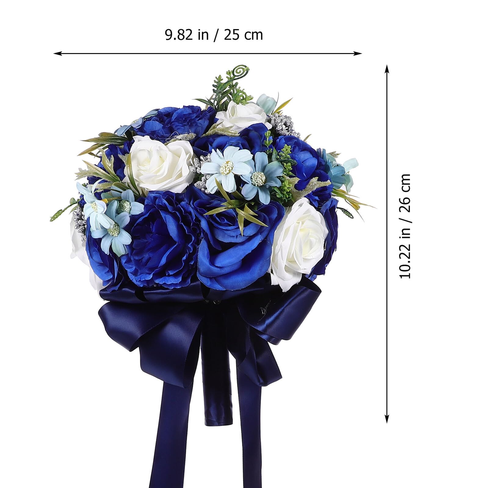 Sosoport Künstlicher Seidenblumen Blau Brautstrauß aus Hochzeitsfeier | Lebensechte Optik, Romantischer Stil, Sichere Befestigung, Passend für Braut und Brautjungfern