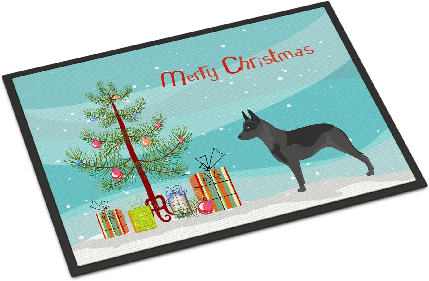 Caroline's Treasures BB8451JMAT Australian Cattle Dog Christmas Doormat 24x36 Front Door Mat Indoor Outdoor Rugs for Entryway, Non Slip Washable Low Pile, 24H X 36W