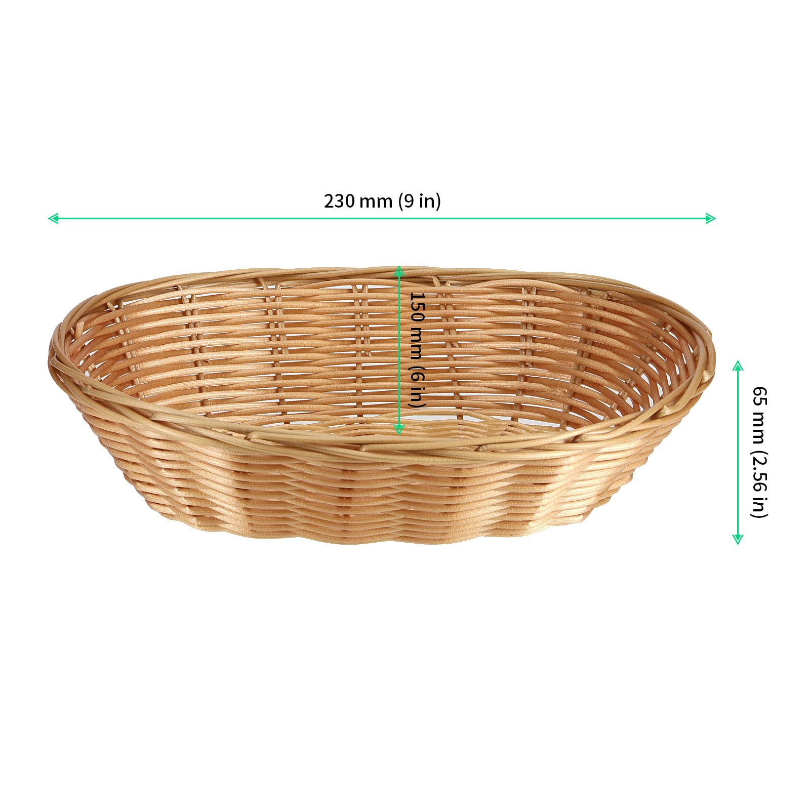 FUNSUEI Lot de 18 corbeilles à pain ovales en plastique - 23 x 15 x 6,5 cm - Corbeille à pain tressée ovale