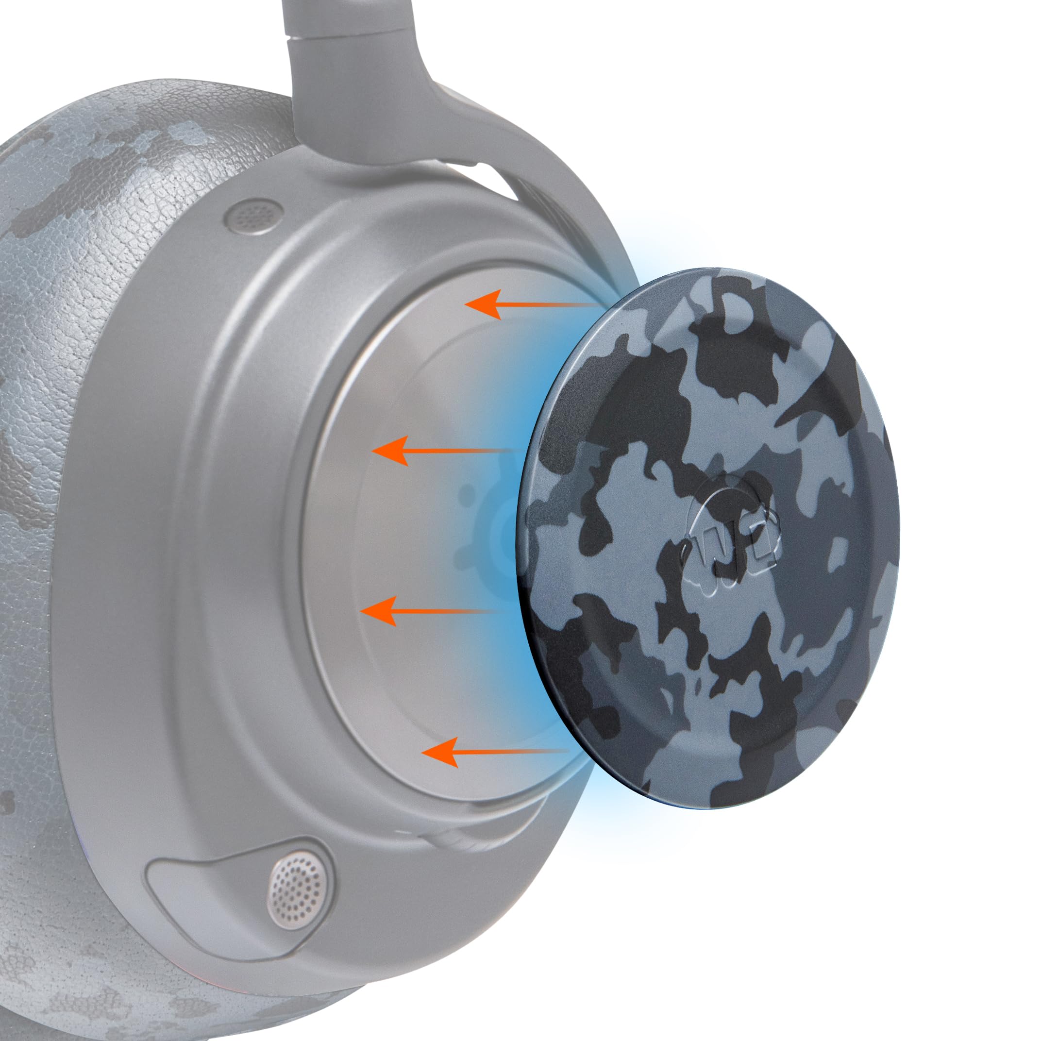 WC Side Speaker Plates for Arctis Nova Headsets Made by Wicked Cushions | Fits Arctis Nova Pro Wireless, Pro Wired, Nova 7, 7X, 7P | Designs Perfectly Match WC Headbands & Earpads | Black Camo