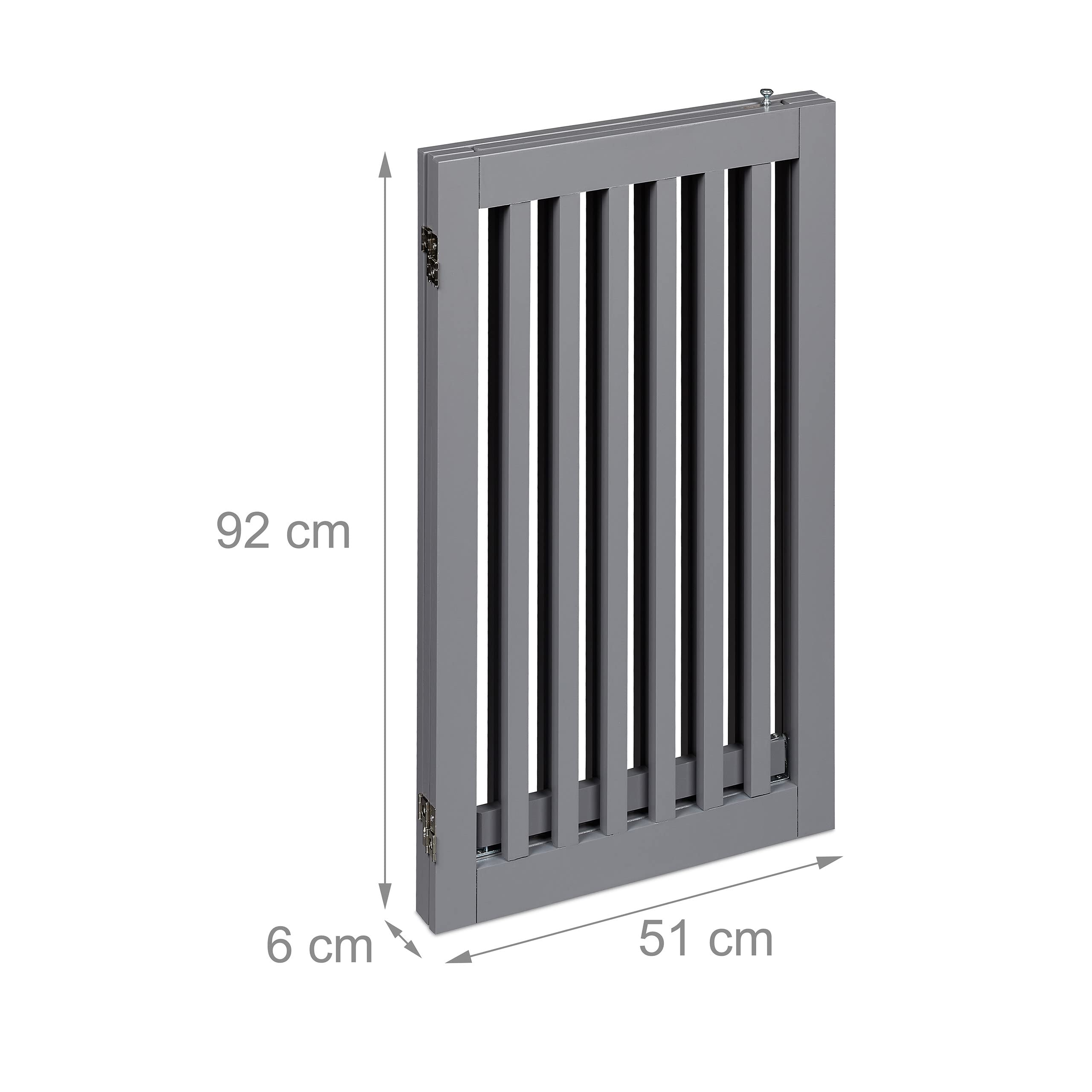 Relaxdays Barrera Seguridad Niños, Valla Protectora con Puerta, para Escaleras, 92x154cm, Plegable, sin Taladrar, Gris