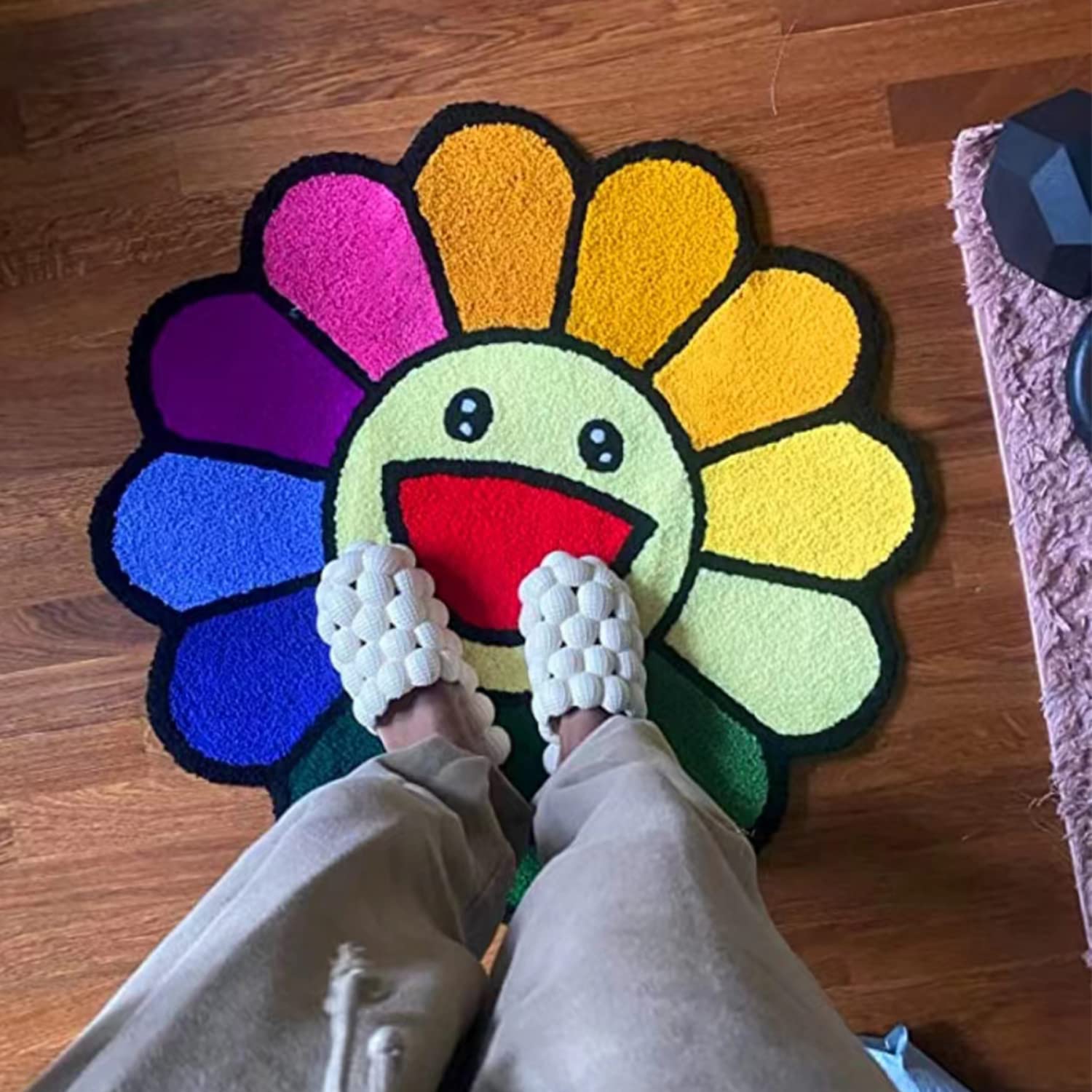 Amazon.com: Generic Smiley Face Sunflower Area Rug, 30x30in