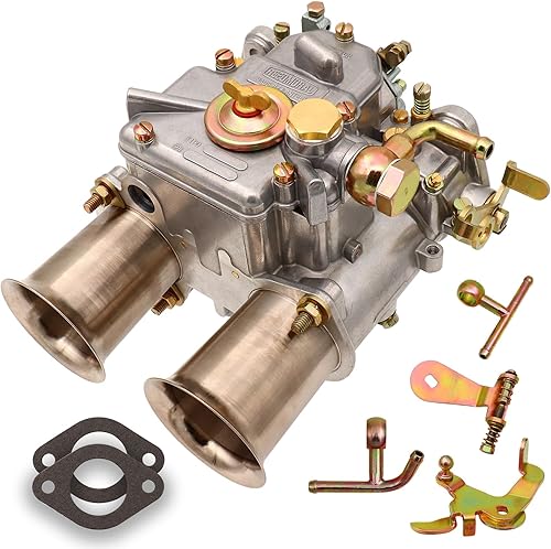 Carburador de 2 barriles para Weber 45 DCOE de 1.772 in de tiro lateral Twin Choke Carb Fit con motores 4CYL 6CYL 8V L28, reemplaza Datsun 240 260