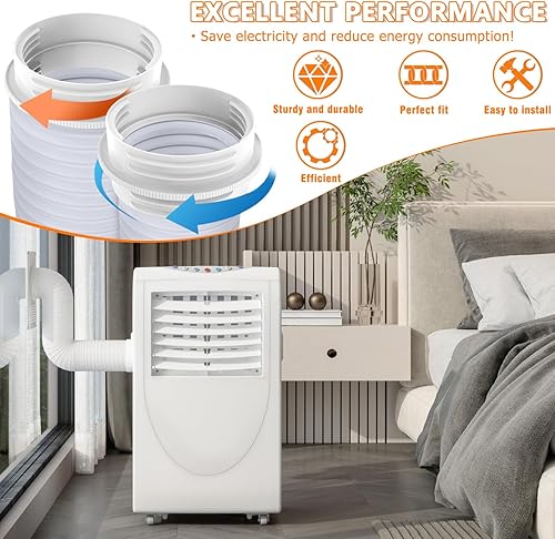 Miniatura 7 de HUAREW Conector de manguera de aire acondicionado portátil para mangueras de ventilación Exhasut de 5.1"5.9", acoplador de manguera de escape