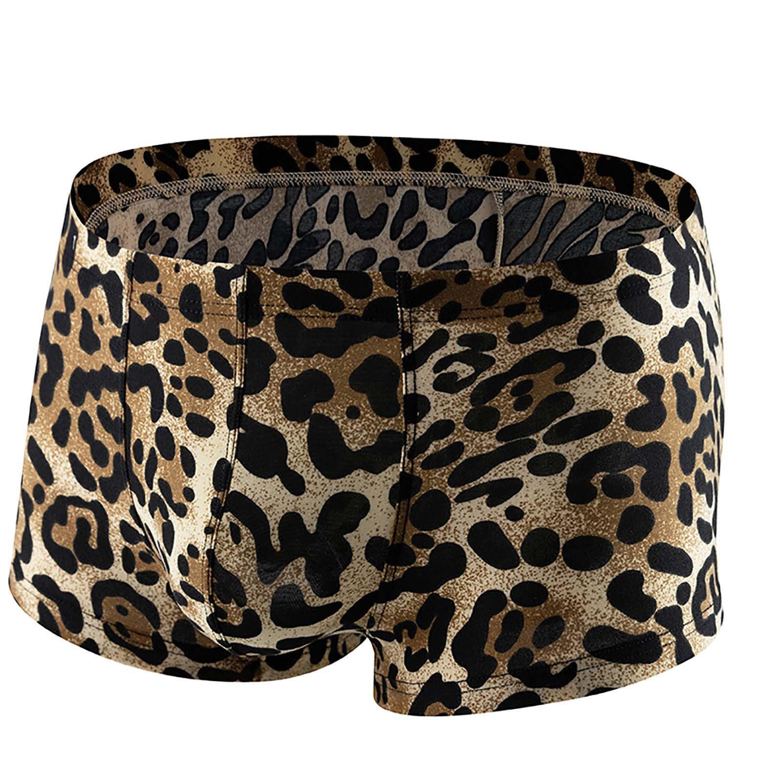 Men's Cheetah Boxer Briefs Stylish Leopard Print Lightweight Boxers Underwear Skinny Pouch Enhancing Underpants