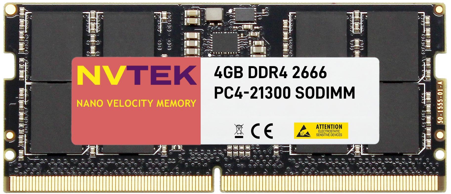 NVTEK 4GB (1X4GB) DDR4 2666MHZ PC4-21300 SODIMM 1Rx8 1.2V CL19 260-PIN Non-ECC Laptop PC Computer Memory
