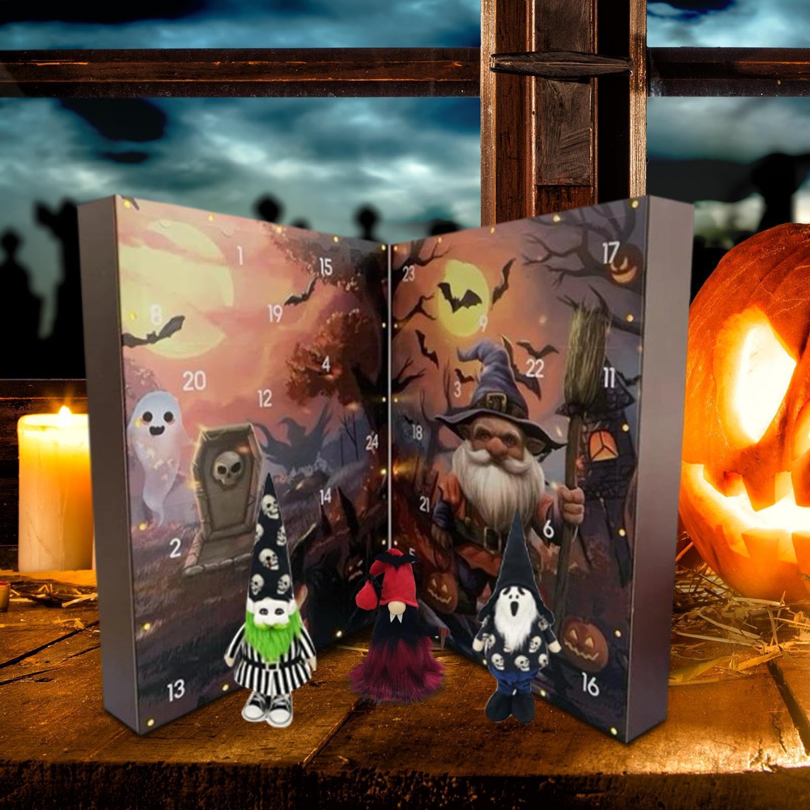 Calendario Cuenta Atrás Halloween 24 Días Figuras Coleccionables De Y | Decoración De Estante Juguetes Góticos Niños Para Adultos Y Niños Entrada Repisa Armario Vitrina