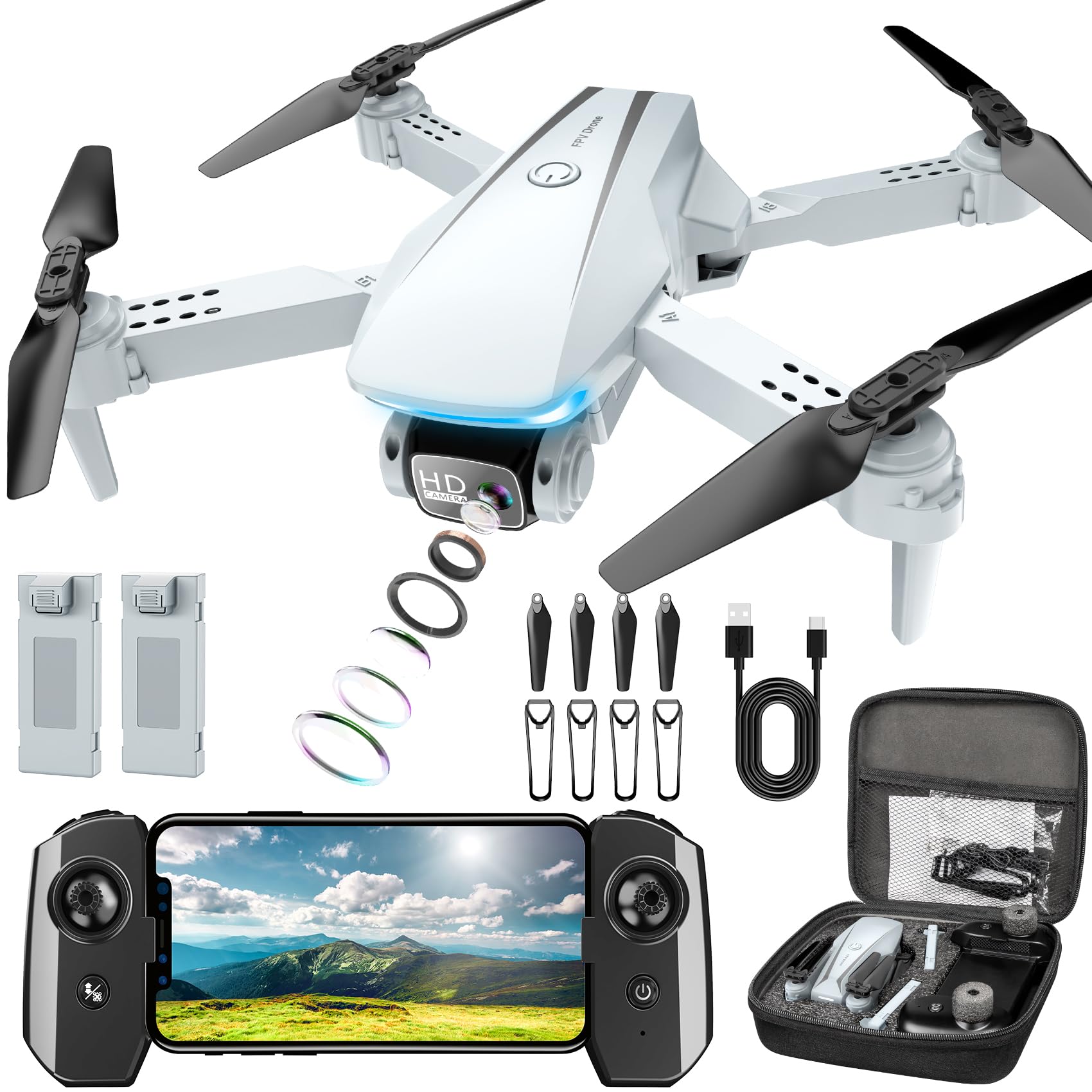Amazon.com: Oddire Drone with Camera - Drones for Adults with 2