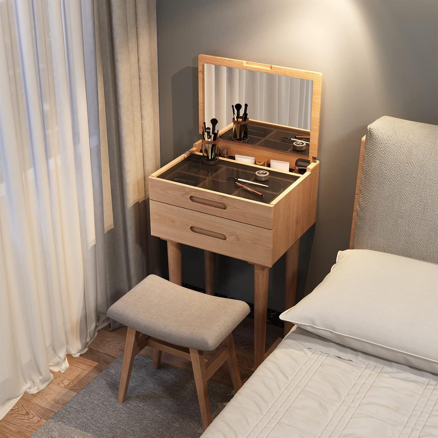 ボタニカル ミディアムベール 高野木工 卓上ミラー ビッグミラー