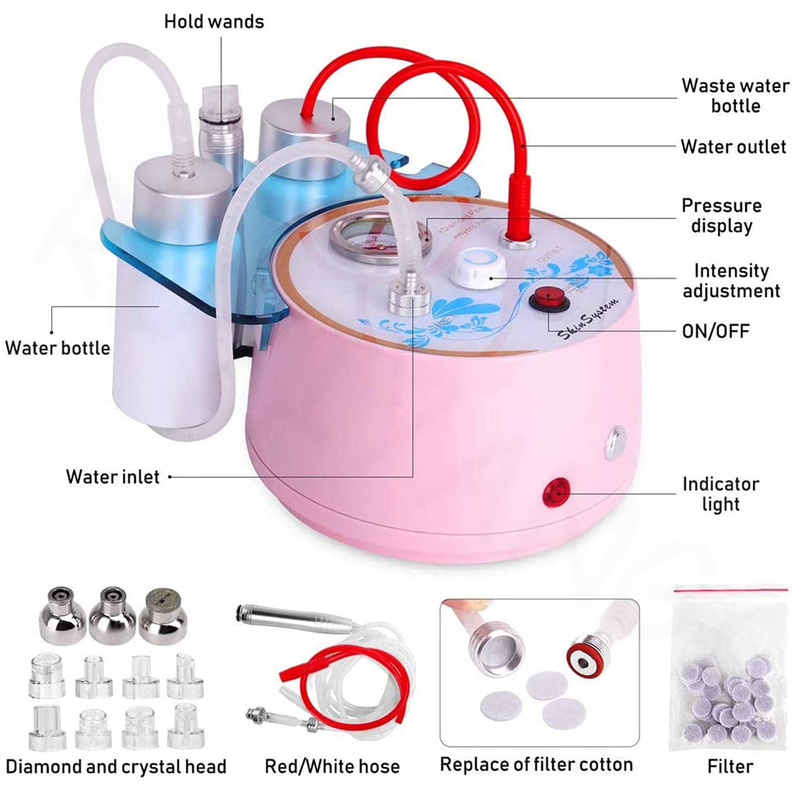 Machine De Dermabrasion Diamantée 2 En 1, Petite Bulle Machine De Microdermabrasion Au Diamant Rajeunissement De La Peau Machine De Beauté De Resserrement De La Peau De Lifting