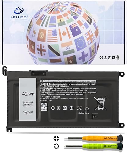 ANTIEE Batería YRDD6 1VX1H de 42 Wh para Dell Inspiron 7586 5482 5485 5491 5591 3310 2 en 1 5593 5591 5480 3493 3582 3583 3584 3593 3593 3584 3593 3