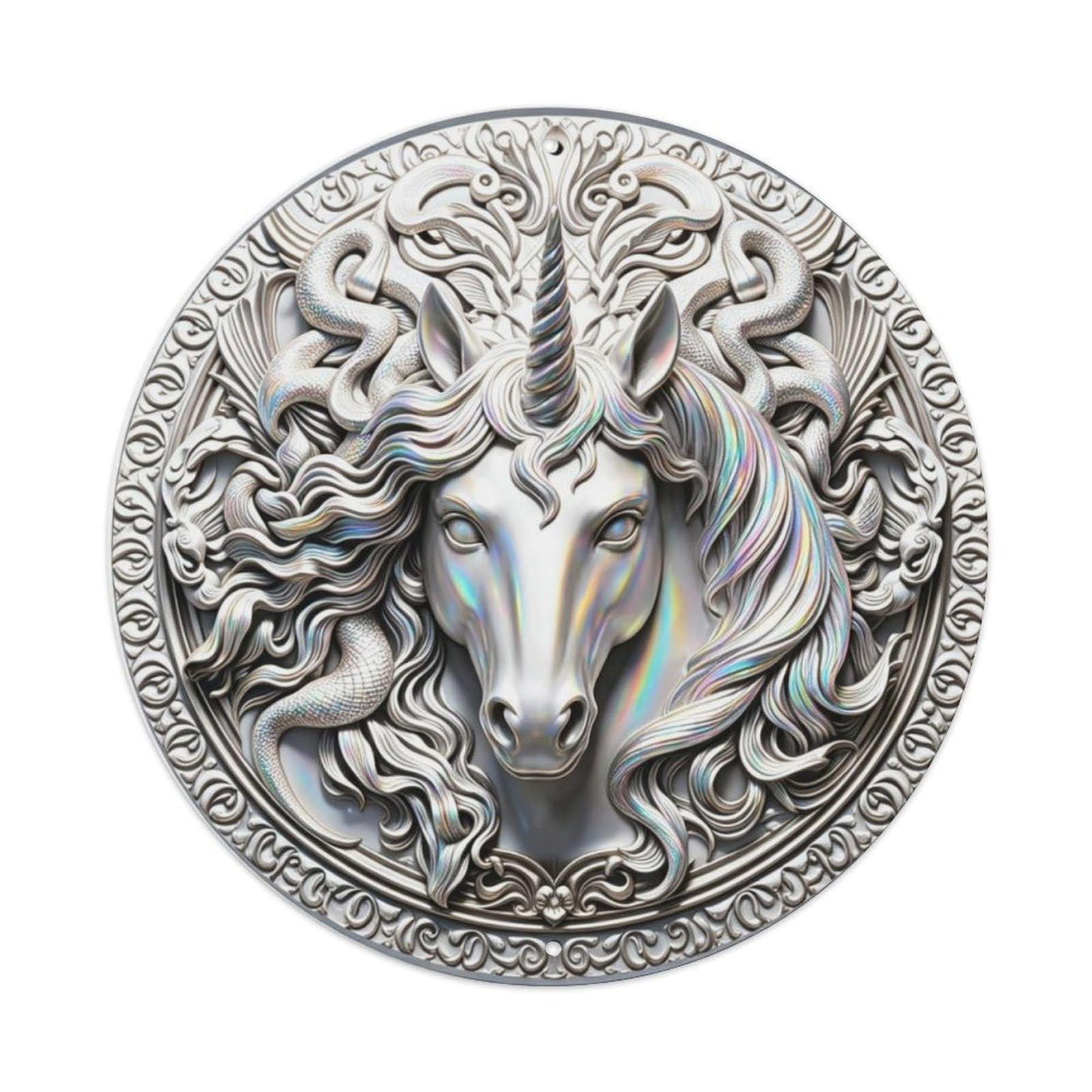 Mystical Unicorn Head 3D Fantasy Magical Metal Tin Sign Plaque