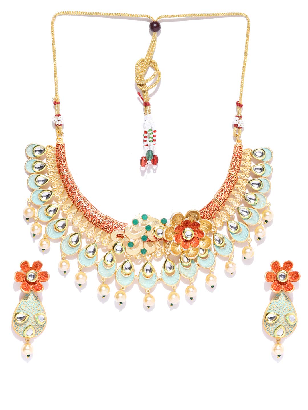 Priyaasi Kundan Jewellery Set for Women | Choker Set for Women | Green-Toned Gold-Plated Jewellery Set for Women | Wedding and Festive (B07VLF3HLZ) Amazon Price History, Amazon Price Tracker