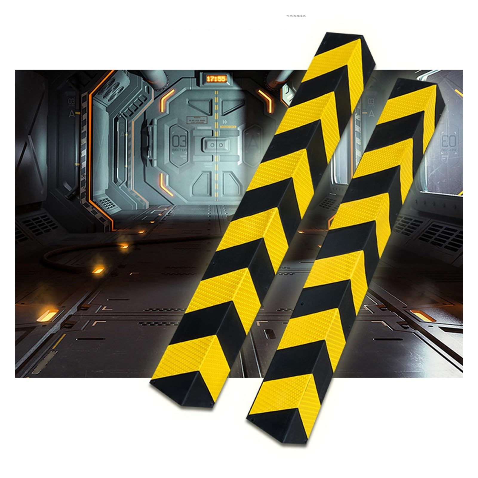 XPLKQXE Protectores para Esquinas De La Columna del Garaje, Protector Columnas para Aparcamiento Protección Coche Esquina Poste De Barandilla (Color : Black+Yellow, Tamaño : 2pcs-80cm)
