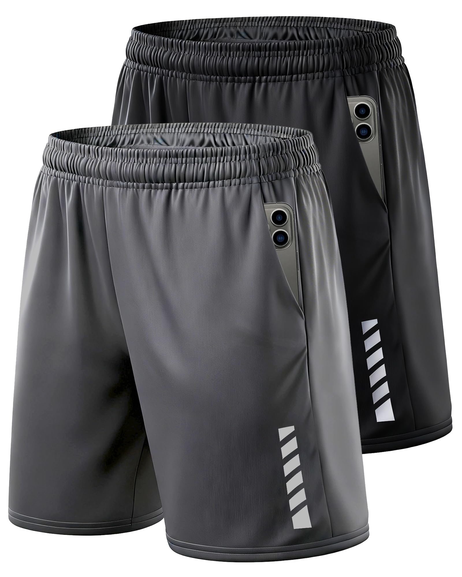 Mens Athletic Shorts with Pockets and Elastic Waistband Quick Dry Activewear Workout Short for Gym Running