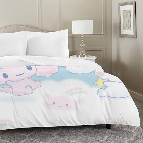 Miniatura 2 de RIDD Cinnamoroll - Juego de ropa de cama de 3 piezas, juego de edredón moderno, tamaño matrimonial, juego de funda de edredón de lujo con 1 funda de