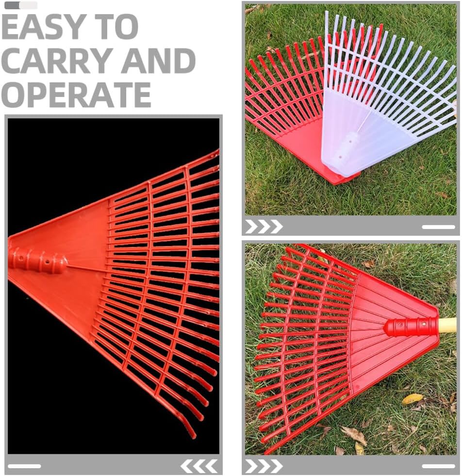 Mipcase Plastic Garden Leaf Rake with 21 Teeth Lightweight Yard Rake for Efficient Leaf and Debris Removal in Lawns and Gardens Portable Outdoor Gardening Tool